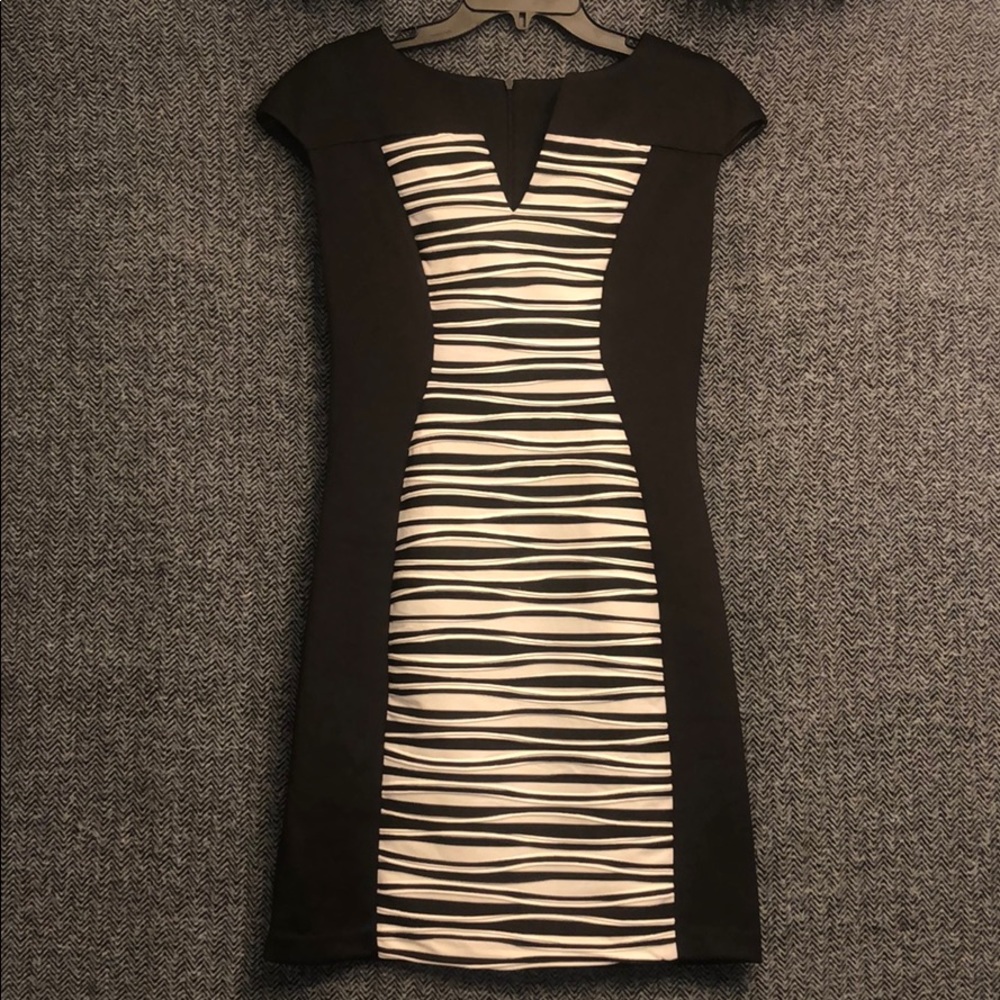 Black and white cocktail dress